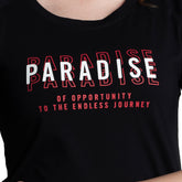 Astron – Raglan Sleeves Printed Black Color Cotton T-Shirt for Women